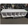 Image 2 : WHITE WOOD 76"W X 20"D X 22"H 6 BAYS STORAGE COUNTER