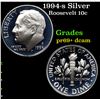 Image 1 : Proof 1994-s Silver Roosevelt Dime 10c Grades GEM++ Proof Deep Cameo