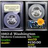 Image 1 : 1982-d Washington Modern Commem Half Dollar 50c Graded By USCG