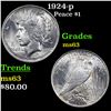 Image 1 : 1924-p Peace Dollar $1 Grades Select Unc