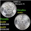 Image 1 : 1885-o Morgan Dollar $1 Grades GEM+ Unc