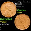 Image 1 : 1940-p Lincoln Cent Major Mint Error 1c Grades Select AU