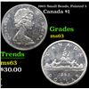 Image 1 : 1965 Small Beads, Pointed 5 Canadian Dollar $1 Grades Select Unc
