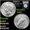 Image 1 : 1935-s Peace Dollar $1 Graded Select+ Unc By USCG