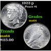 Image 1 : 1922-p Peace Dollar $1 Grades Choice Unc