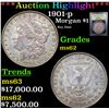 Image 1 : ***Auction Highlight*** 1901-p Morgan Dollar $1 Graded Select Unc By USCG (fc)