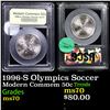 Image 1 : Proof 1996-S Olympics Soccer Modern Commem Half Dollar 50c Graded GEM++ Proof Deep Cameo BY USCG