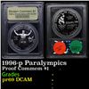 Image 1 : Proof 1996-p Paralympics Modern Commem Dollar $1 Graded GEM++ Proof Deep Cameo By USCG