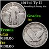Image 1 : 1917-d Ty II Standing Liberty Quarter 25c Grades f+