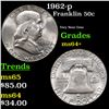 Image 1 : 1962-p Franklin Half Dollar 50c Grades Choice+ Unc