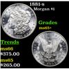 Image 1 : 1881-s Morgan Dollar $1 Grades GEM+ Unc