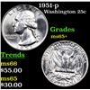 Image 1 : 1951-p Washington Quarter 25c Grades GEM+ Unc