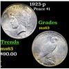 Image 1 : 1923-p Peace Dollar $1 Grades Select Unc