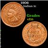 Image 1 : 1906 Indian Cent 1c Grades vf++