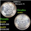 Image 1 : 1884-o Morgan Dollar $1 Grades GEM+ Unc