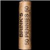 Image 4 : Mixed small cents 1c orig shotgun roll, 1918-s Wheat Cent, 1883 Indian Cent other end, Brinks Wrappe