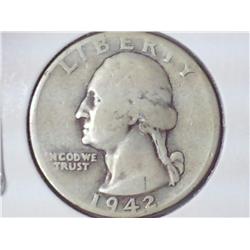 1942-D Washington Silver Quarter