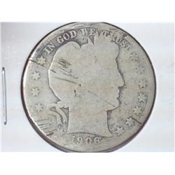 1906- D Barber Half Dollar
