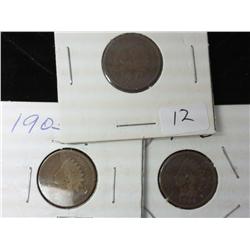 1904, 1905 And 1906 Indian Head Cents