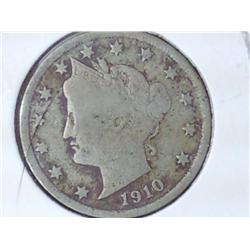 1910 Liberty "V" Nickel (VG+)