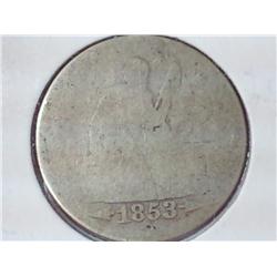 1853 With Arrows Seated Liberty Quarter