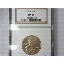 2005-D Sacagawea Dollar NGC MS66SMS