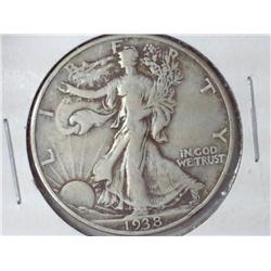 1938 Walking Liberty Half Dollar
