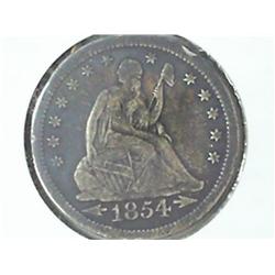 1854 With Arrows Seated Liberty Quarter (VF)