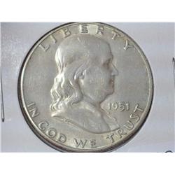 1951-S Franklin Half Dollar