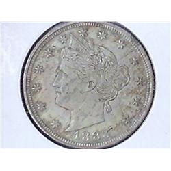 1883 No Cents Liberty "V" Nickel (AU-BU)