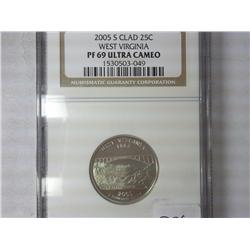 2005-S West Virginia Quarter NGC PF69 Ultra Cameo