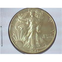 1943 Gold Plated Walking Liberty Half Dollar