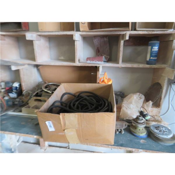 Shelf Lot of Assorted Tools, Parts & Supplies