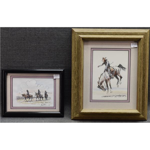 TWO WESTER PEN & INK