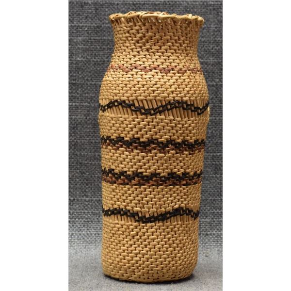 MONO INDIAN BASKETRY COVERED BOTTLE