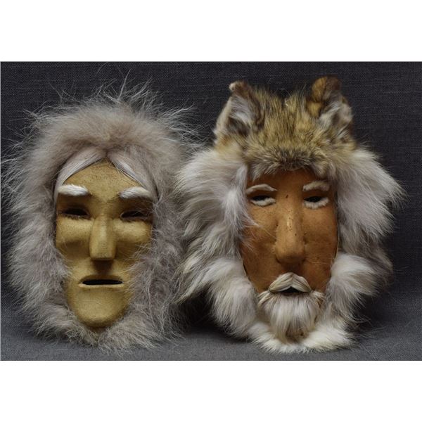 ESKIMO INDIAN HIDE MASKS