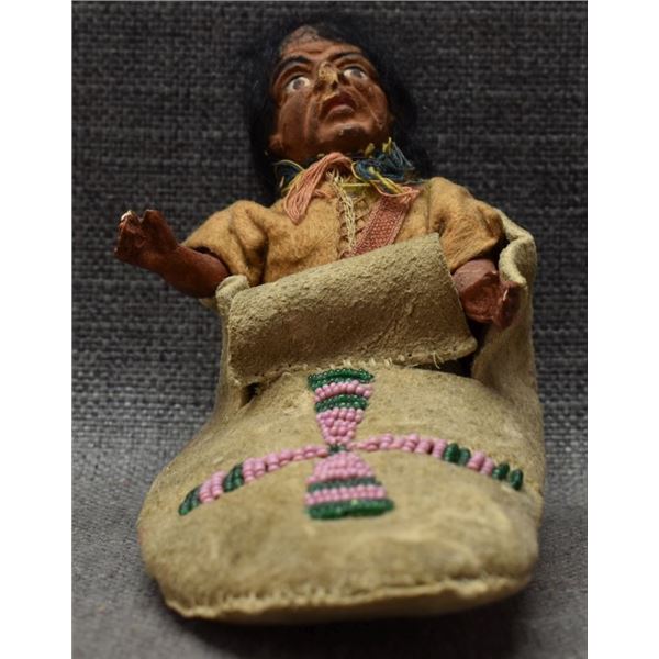 PLAINS INDIAN MOCCASIN AND DOLL