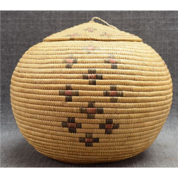 ESKIMO INDIAN LIDDED BASKET