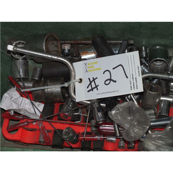 Small Bin Of Sockets & Small hand Tools
