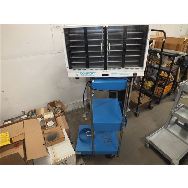 Blue Cart On Wheels & warmer Machine