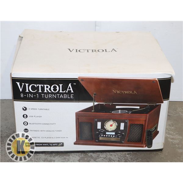 VICTROLA 8 IN 1 TURNTABLE IN ORIGINAL BOX