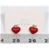 Image 1 : NEW HEART RHINESTONE HEART STUD EARRINGS