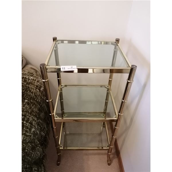 Brass Colored Bamboo Style Shelf 36" Tall x 15.5" Wide x 13.5" Deep