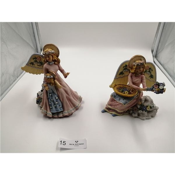 Two Wild Flower Angels - Gift of Love 8.5" Tall - Gift of Nature's Beauty