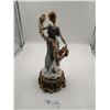Image 2 : Plaster Lady Figurine With Flowers 13" Inches Tall