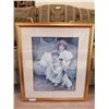 Image 1 : Vintage Print of Two Kid's With Puppies 27" Wide x 31" Long
