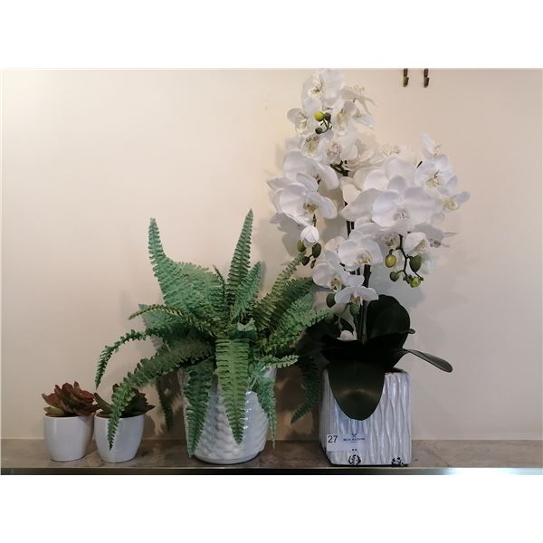 Four Assorted Artificial 26" Tallest Fern and Others