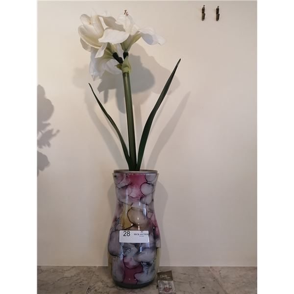 Dolce Vita Franco Hand Made Vase With Artificial Flower 26" Tall