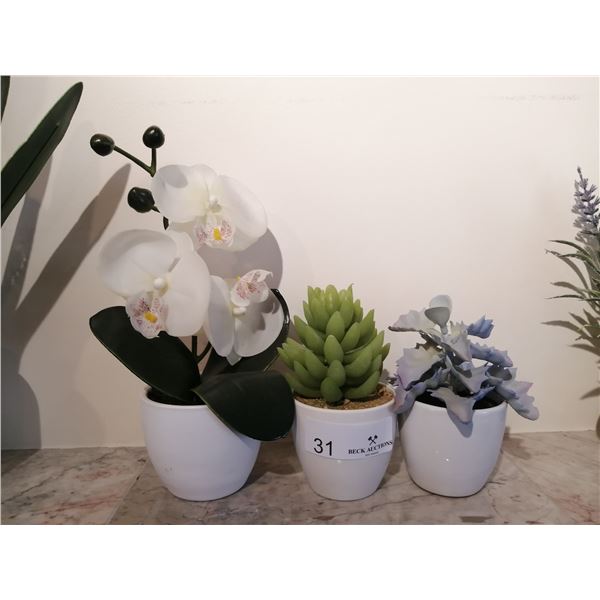 Three Artificial Plants With the Tallest 10"