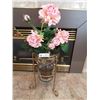 Image 1 : Artificial Plant in Glass Vase with Metal Stand 27" Inches Tall